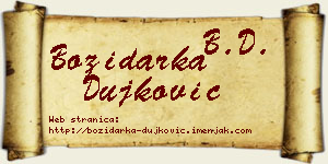 Božidarka Dujković vizit kartica